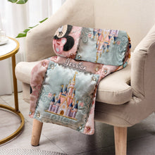 Load image into Gallery viewer, Personalized Disney Castle Blanket Custom Name Gift for Kids