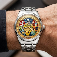 Load image into Gallery viewer, Personalized Pokemon Men's Wrist Watch Custom Engraved Gift for Movie Fans