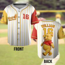 Load image into Gallery viewer, Personalized Winnie the Pooh Baseball Jersey for Kids - Custom Name Gift for Movie Fans