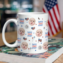 Load image into Gallery viewer, Personalized America Flag Mug Custom Face Gift for Dad