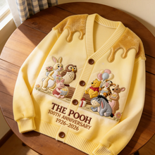 Load image into Gallery viewer, Personalized Knitted Cardigan with Pooh Characters Gift for Her