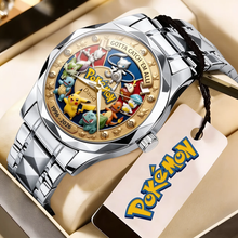 Load image into Gallery viewer, Personalized Pokemon Men's Wrist Watch Custom Engraved Gift for Movie Fans