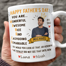 Load image into Gallery viewer, Personalized Dad Acronym Coffee Mug Funny Gift for Father's Day