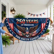 Load image into Gallery viewer, Personalized 250 Years of Freedom Non-Pleated Fan Flag USA Gift for Family Independence Day Decor