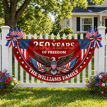 Load image into Gallery viewer, Personalized 250 Years of Freedom Non-Pleated Fan Flag USA Gift for Family Independence Day Decor