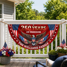 Load image into Gallery viewer, Personalized 250 Years of Freedom Non-Pleated Fan Flag USA Gift for Family Independence Day Decor