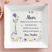 Load image into Gallery viewer, Personalized Jewelry Dish for Mom Birth Month Flower Gift
