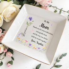 Load image into Gallery viewer, Personalized Jewelry Dish for Mom Birth Month Flower Gift
