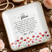 Load image into Gallery viewer, Personalized Ceramic Jewelry Dish Birth Month Flowers Gift for Mom