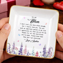 Load image into Gallery viewer, Personalized Ceramic Jewelry Dish Birth Month Flowers Gift for Mom