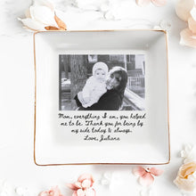 Load image into Gallery viewer, Personalized Photo Jewelry Dish Custom Gift for Mom Ceramic