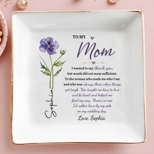 Load image into Gallery viewer, Personalized Jewelry Dish with Birth Month Flower for Mom