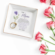 Load image into Gallery viewer, Personalized Jewelry Dish with Birth Month Flower for Mom