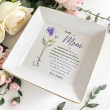 Load image into Gallery viewer, Personalized Jewelry Dish with Birth Month Flower for Mom