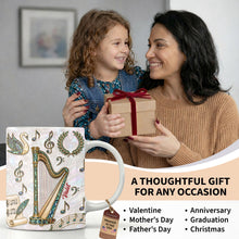Load image into Gallery viewer, Personalized Musical Notes Coffee Mug Custom Gift for Music Lovers