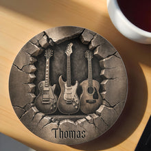 Load image into Gallery viewer, Personalized Ceramic Coaster with 3D Guitars Gift for Music Lovers
