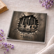Load image into Gallery viewer, Personalized Music-Themed Ceramic Coaster Custom Gift for Dad