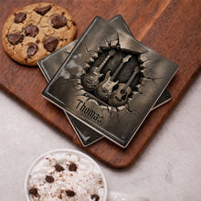 Load image into Gallery viewer, Personalized Music-Themed Ceramic Coaster Custom Gift for Dad