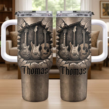 Load image into Gallery viewer, Personalized 40oz Guitar Tumbler Custom Name Gift for Musicians