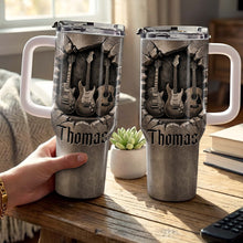 Load image into Gallery viewer, Personalized 40oz Guitar Tumbler Custom Name Gift for Musicians