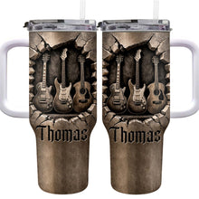 Load image into Gallery viewer, Personalized 40oz Guitar Tumbler Custom Name Gift for Musicians