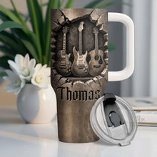 Load image into Gallery viewer, Personalized 40oz Guitar Tumbler Custom Name Gift for Musicians