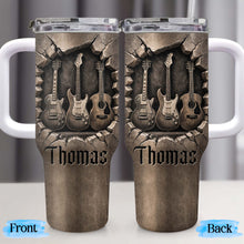 Load image into Gallery viewer, Personalized 40oz Guitar Tumbler Custom Name Gift for Musicians