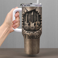 Load image into Gallery viewer, Personalized 40oz Guitar Tumbler Custom Name Gift for Musicians