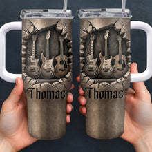 Load image into Gallery viewer, Personalized 40oz Guitar Tumbler Custom Name Gift for Musicians