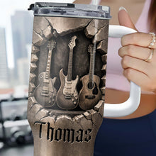 Load image into Gallery viewer, Personalized 40oz Guitar Tumbler Custom Name Gift for Musicians