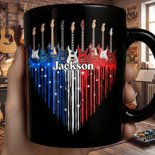 Load image into Gallery viewer, Personalized Black Mug for Music Lovers Custom Name Gift