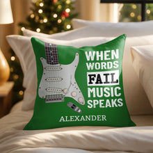 Load image into Gallery viewer, Personalized Bass Guitar Pillow Custom Gift for Music Lover