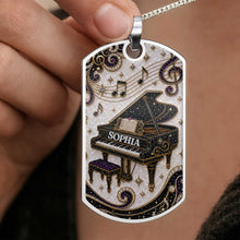 Load image into Gallery viewer, Personalized Dog Tag Necklace Custom Music Gift for Her