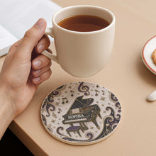 Load image into Gallery viewer, Personalized Ceramic Coaster Custom Music Design Gift for Music Lovers