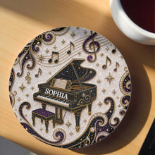 Load image into Gallery viewer, Personalized Ceramic Coaster Custom Music Design Gift for Music Lovers