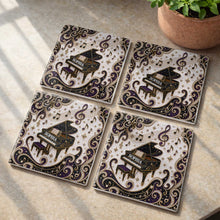 Load image into Gallery viewer, Personalized Ceramic Coaster Custom Music Design Gift for Music Lovers