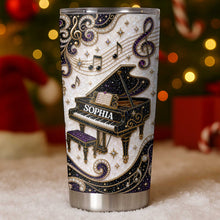 Load image into Gallery viewer, Personalized Stainless Steel Tumbler Custom Music Notes Gift for Music Lover