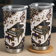 Load image into Gallery viewer, Personalized Stainless Steel Tumbler Custom Music Notes Gift for Music Lover