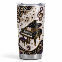 Load image into Gallery viewer, Personalized Stainless Steel Tumbler Custom Music Notes Gift for Music Lover