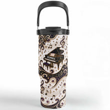 Load image into Gallery viewer, Personalized Music Themed 30oz Tumbler with Handle Gift for Music Lovers