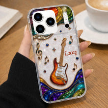Load image into Gallery viewer, Personalized Clear Phone Case Custom Name Music Gift for Him