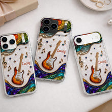Load image into Gallery viewer, Personalized Clear Phone Case Custom Name Music Gift for Him