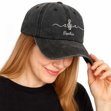 Load image into Gallery viewer, Personalized Washed Denim Cap Custom Name Music Gift for Him