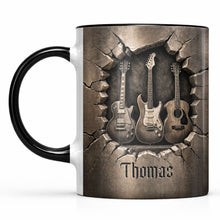 Load image into Gallery viewer, Personalized Music Accent Mug Custom Guitar Design Gift for Him