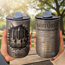 Load image into Gallery viewer, Personalized Guitarist Nutrition Facts 10oz Tumbler Gift for Music Lovers