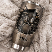Load image into Gallery viewer, Personalized Drum Kit Stainless Steel Tumbler Custom Gift for Drummer
