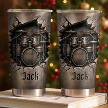 Load image into Gallery viewer, Personalized Drum Kit Stainless Steel Tumbler Custom Gift for Drummer