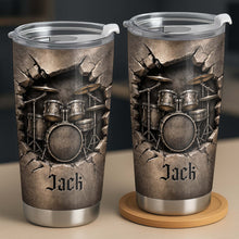 Load image into Gallery viewer, Personalized Drum Kit Stainless Steel Tumbler Custom Gift for Drummer