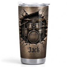 Load image into Gallery viewer, Personalized Drum Kit Stainless Steel Tumbler Custom Gift for Drummer