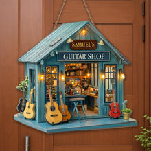 Load image into Gallery viewer, Personalized Wide Birch Wood Sign for Guitar Lovers - Custom Studio Decor